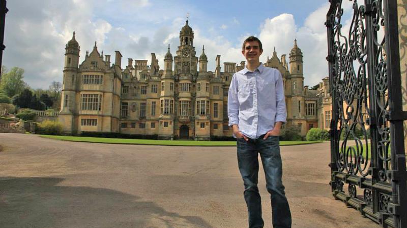 Joe Estes in front of Harlaxton